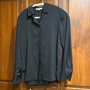 Vince extra small silk blouse, black